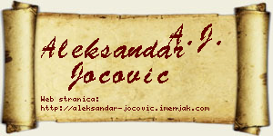 Aleksandar Jocović vizit kartica